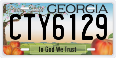 GA license plate CTY6129