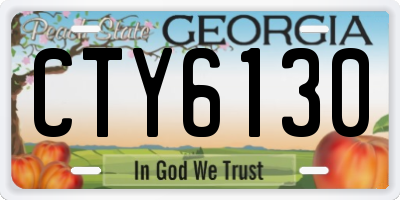 GA license plate CTY6130