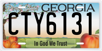 GA license plate CTY6131