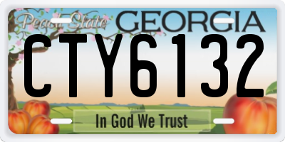 GA license plate CTY6132
