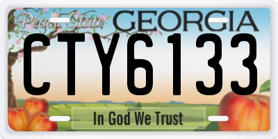 GA license plate CTY6133