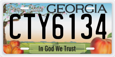 GA license plate CTY6134