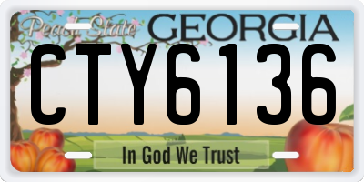 GA license plate CTY6136