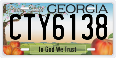 GA license plate CTY6138