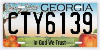 GA license plate CTY6139