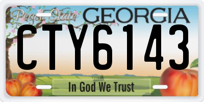 GA license plate CTY6143