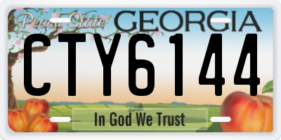GA license plate CTY6144