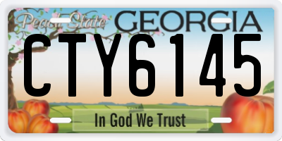 GA license plate CTY6145