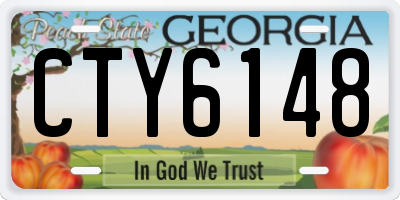 GA license plate CTY6148