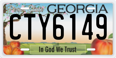 GA license plate CTY6149