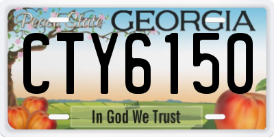 GA license plate CTY6150