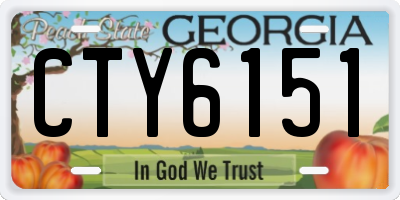 GA license plate CTY6151