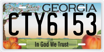 GA license plate CTY6153