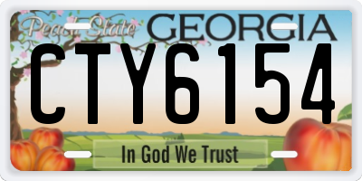 GA license plate CTY6154