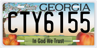 GA license plate CTY6155