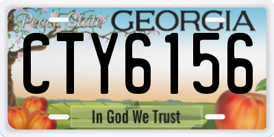 GA license plate CTY6156