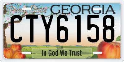 GA license plate CTY6158