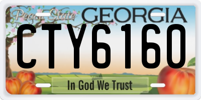 GA license plate CTY6160