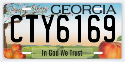 GA license plate CTY6169