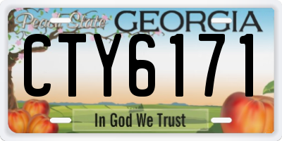 GA license plate CTY6171