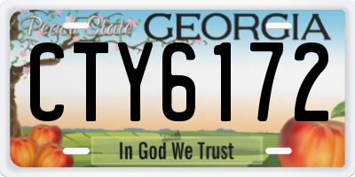 GA license plate CTY6172