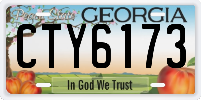 GA license plate CTY6173