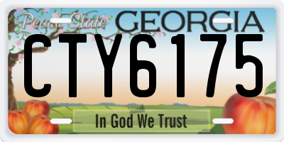 GA license plate CTY6175