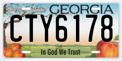 GA license plate CTY6178