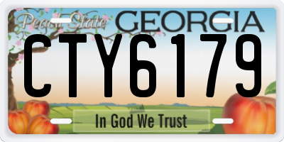 GA license plate CTY6179
