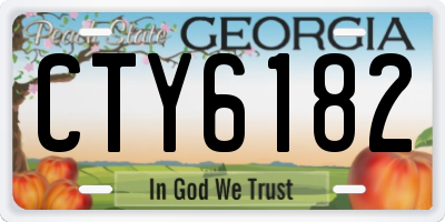GA license plate CTY6182