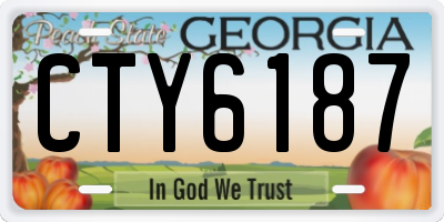 GA license plate CTY6187