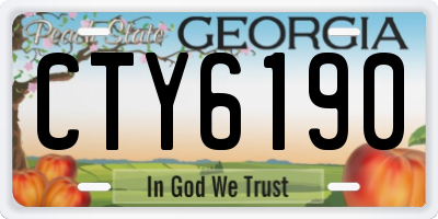 GA license plate CTY6190