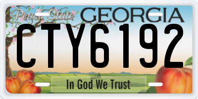GA license plate CTY6192