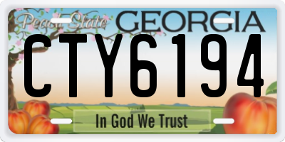 GA license plate CTY6194