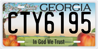 GA license plate CTY6195