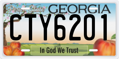 GA license plate CTY6201