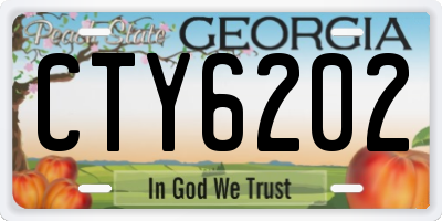 GA license plate CTY6202