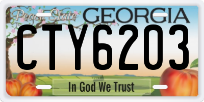 GA license plate CTY6203