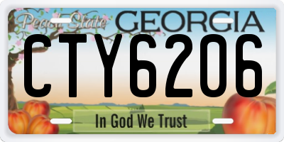 GA license plate CTY6206