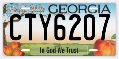 GA license plate CTY6207