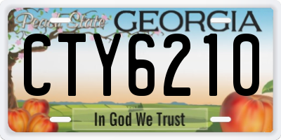 GA license plate CTY6210