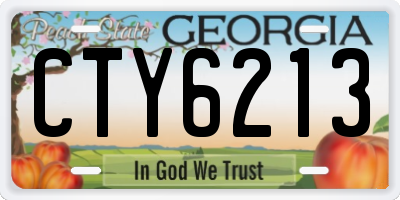 GA license plate CTY6213