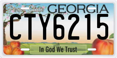 GA license plate CTY6215