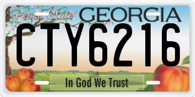 GA license plate CTY6216
