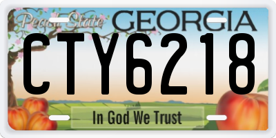 GA license plate CTY6218
