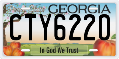 GA license plate CTY6220