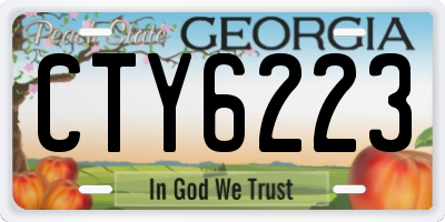 GA license plate CTY6223