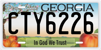 GA license plate CTY6226