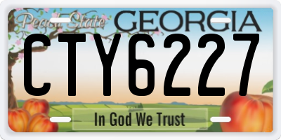 GA license plate CTY6227