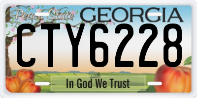 GA license plate CTY6228